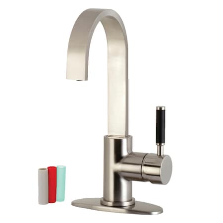 Kingston Brass LS8618DKL Kaiser One-Handle 1-Hole Deck Mounted Bar Faucet, Brushed Nkl LS8618DKL